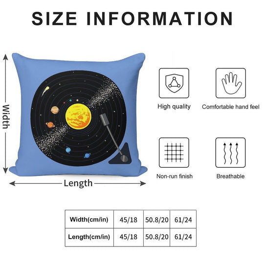 Solar System Vinyl Record Soft Anti-Pilling Throw Pillow