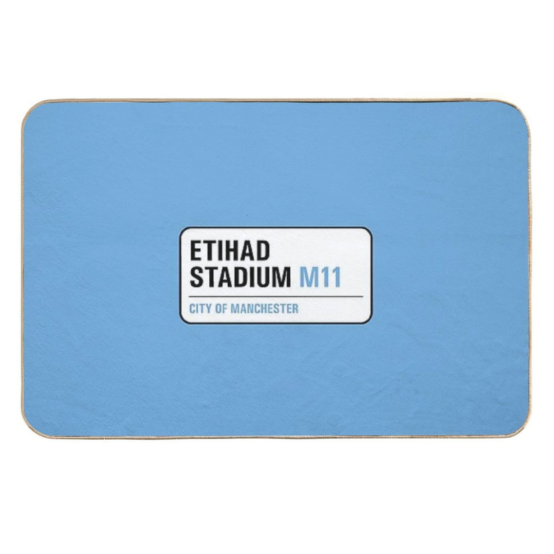 Man City - Etihad Stadium Street Sign  High-Traffic Bath Mat