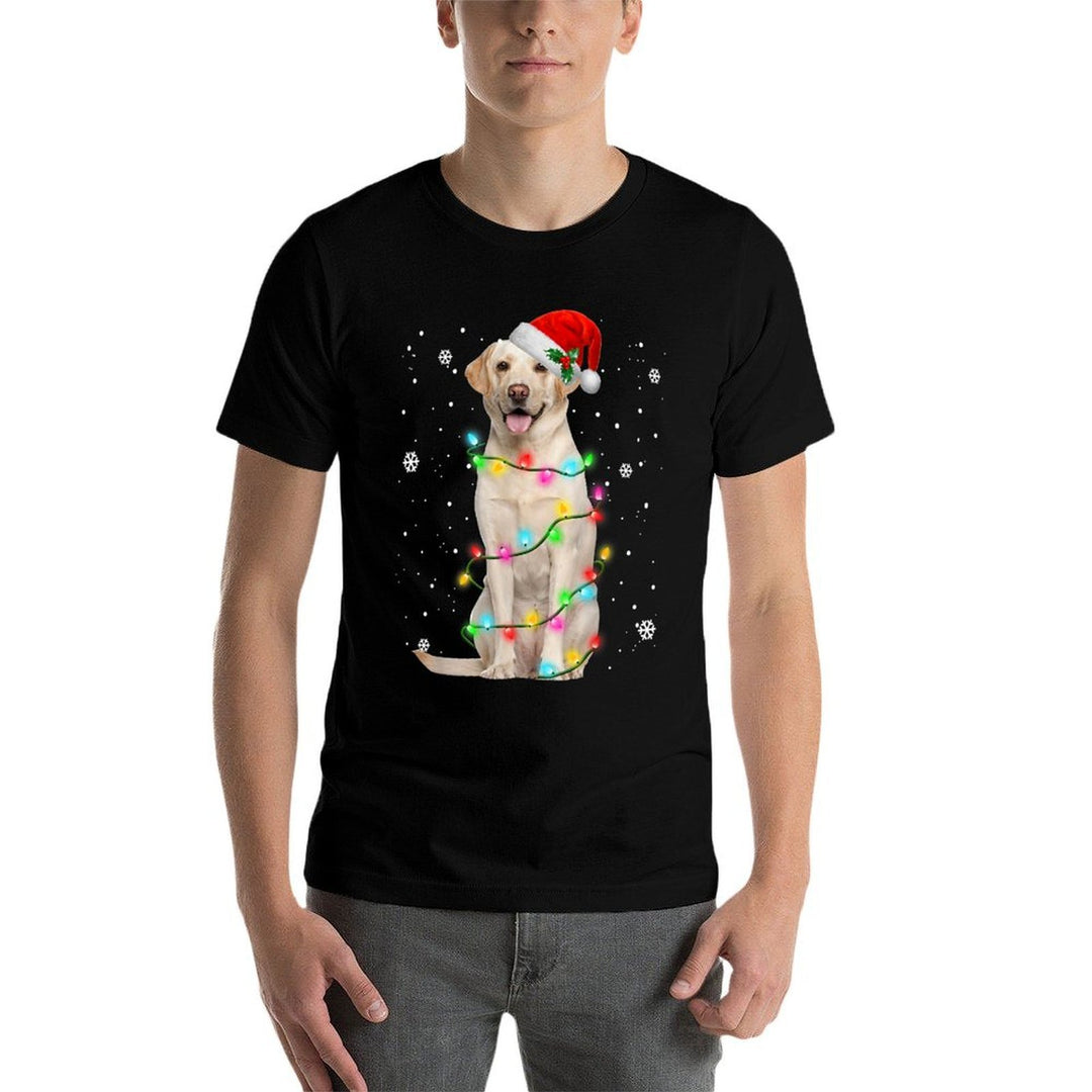Labrador Retriever Dogs Tree Christmas Sweater Xmas Pet Dogs  Trendy Pattern T-Shirt
