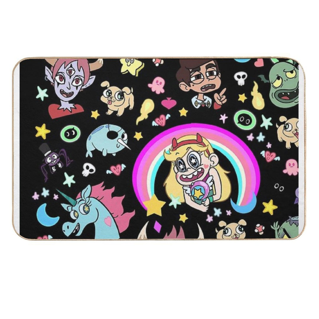 Star VS The Forces Of Evil! Black Durable Bath Mat