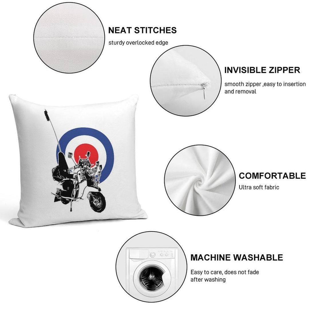 Scooter Target - Mods 2 Soft Ultra-Soft Texture Throw Pillow