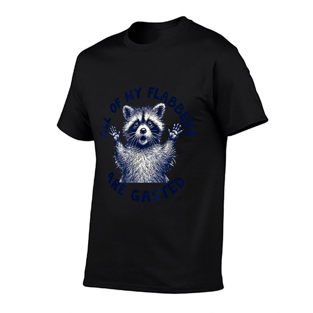 All of My Flabbers Are Gasted Funny Raccoon Meme  Rolled Sleeves T-Shirt