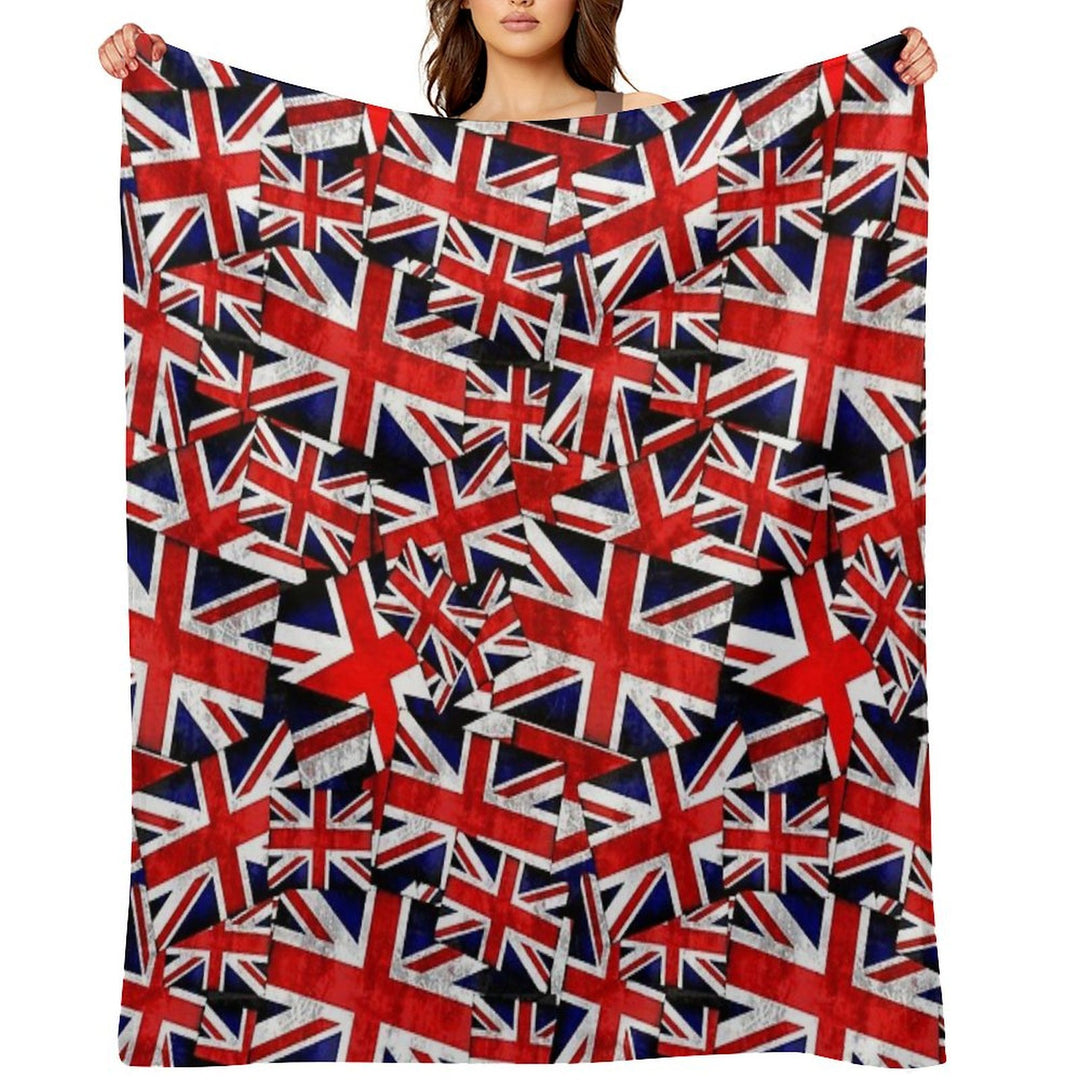 Union Jack British England UK Flag Plush Throw Blanket