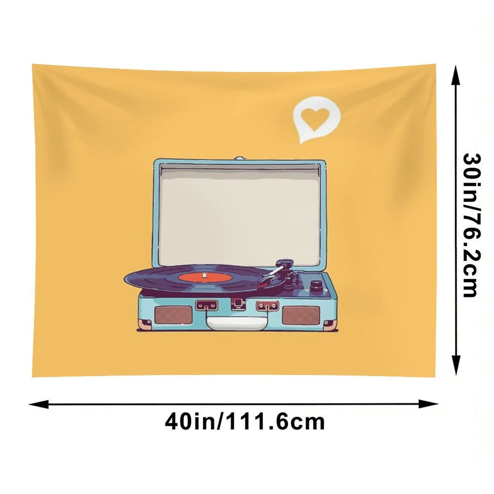 Blue Vinyl Record Player Tapestry