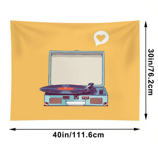 Blue Vinyl Record Player Tapestry