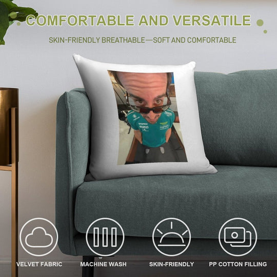 Fernando Alonso Soft Shrink-Resistant Throw Pillow