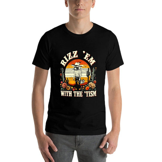 Autism Funny Rizz Em With The Tism Meme Autistic Racoon  Odor-resistant T-Shirt