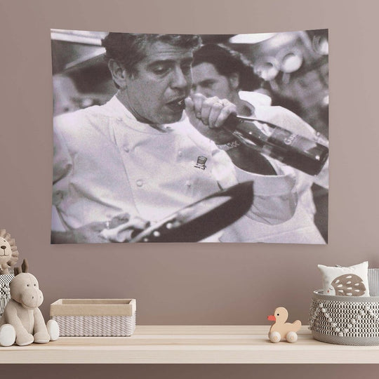 Cook And Open Beer - Anthony Bourdain Tapestry