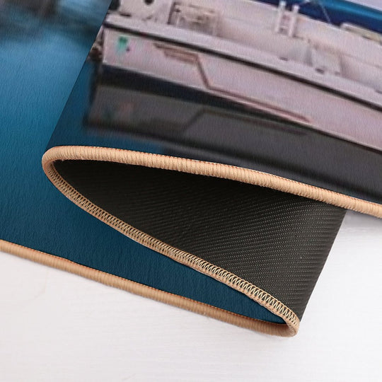 Syracuse Harbor in The Evening  Easy To Clean Bath Mat