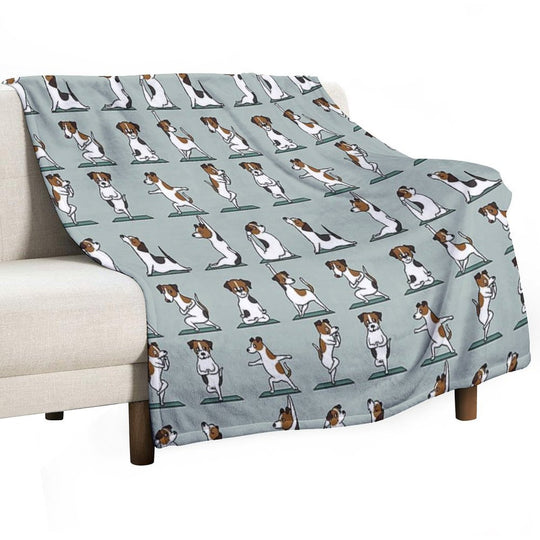 Jack Russell Terrier Yoga Eco-conscious Throw Blanket