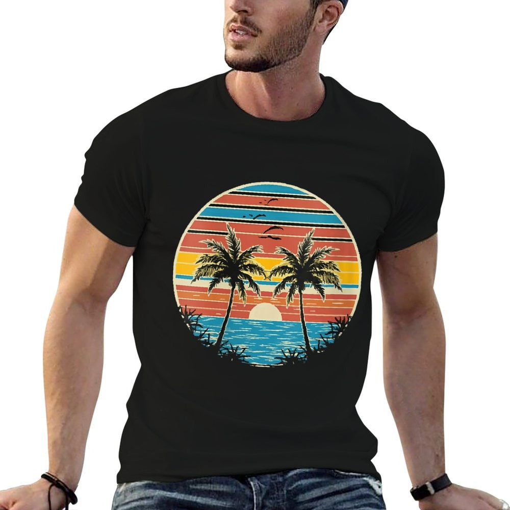 Womens Sunset Palms Serenity  Lightweight T-Shirt