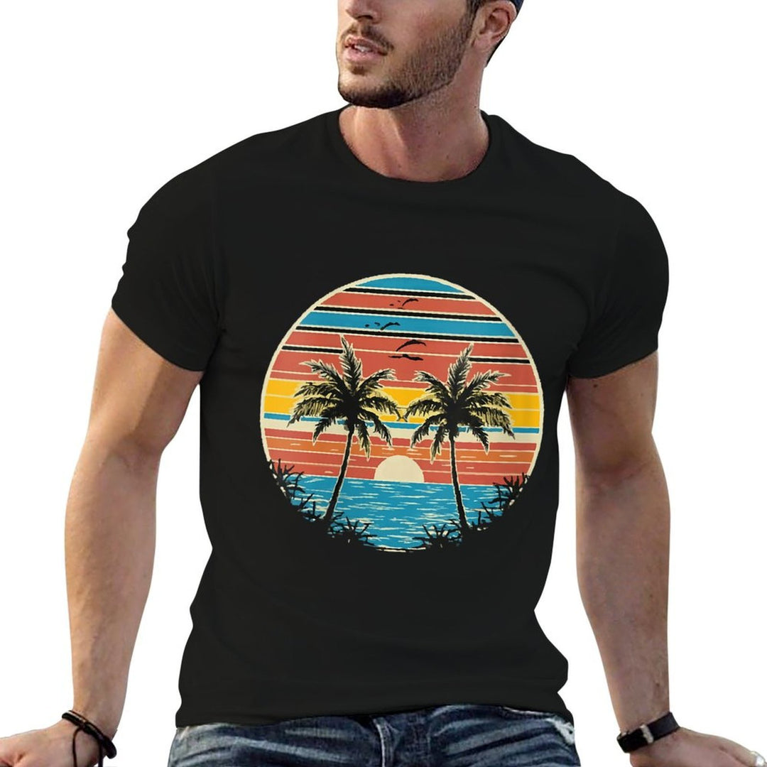 Womens Sunset Palms Serenity  Lightweight T-Shirt