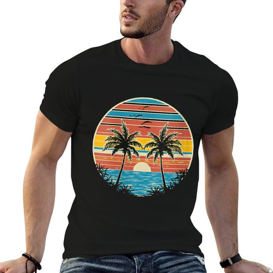 Womens Sunset Palms Serenity  Lightweight T-Shirt
