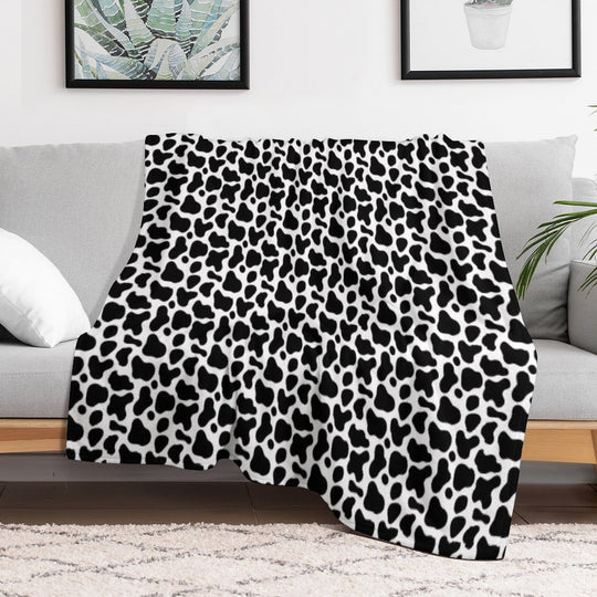 SEAMLESS PATTERNS BLACK-WHITE MOOD SIMPLE TIME Travel-friendly Throw Blanket