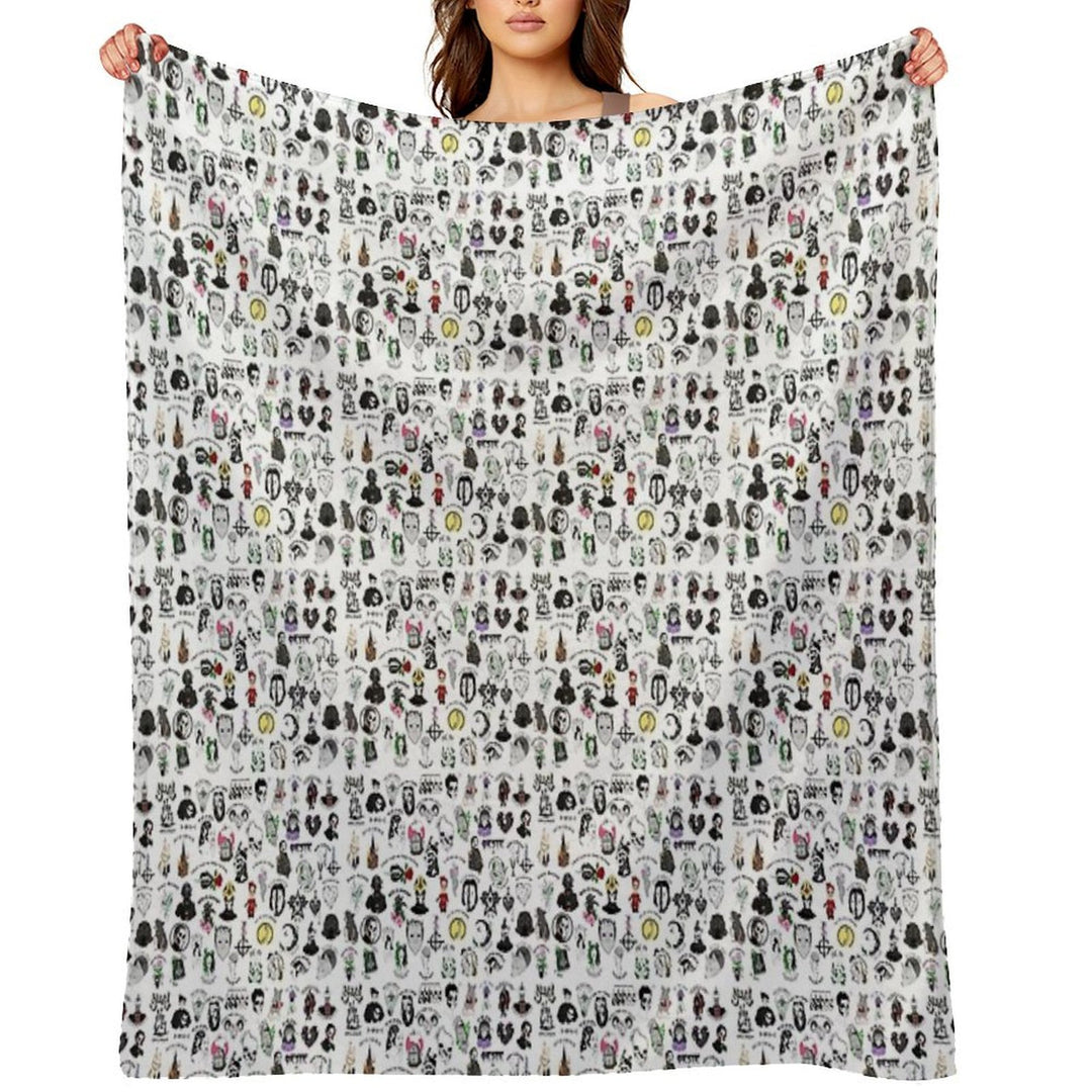 Ghost Collage Design Easy Care Throw Blanket
