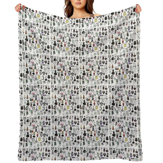 Ghost Collage Design Easy Care Throw Blanket