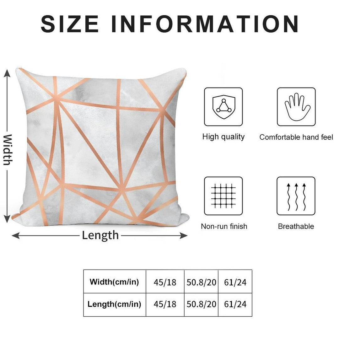 White & Copper Geo Soft High-Density Material Throw Pillow