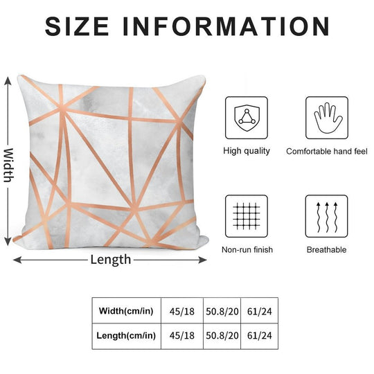 White & Copper Geo Soft High-Density Material Throw Pillow