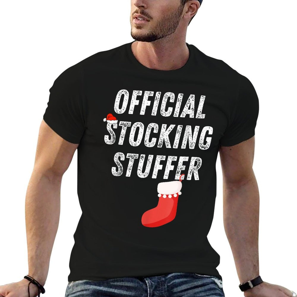 Official Stocking Stuffer And Im The Stocking  Ribbed Collar T-Shirt