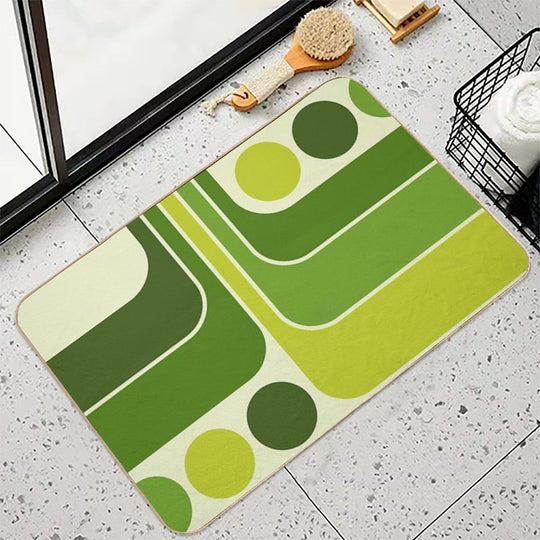 Retro Geometric Design 631  Rapid-Drying Bath Mat