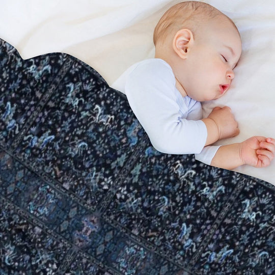 Blue Horses Textile Art Lightweight Throw Blanket