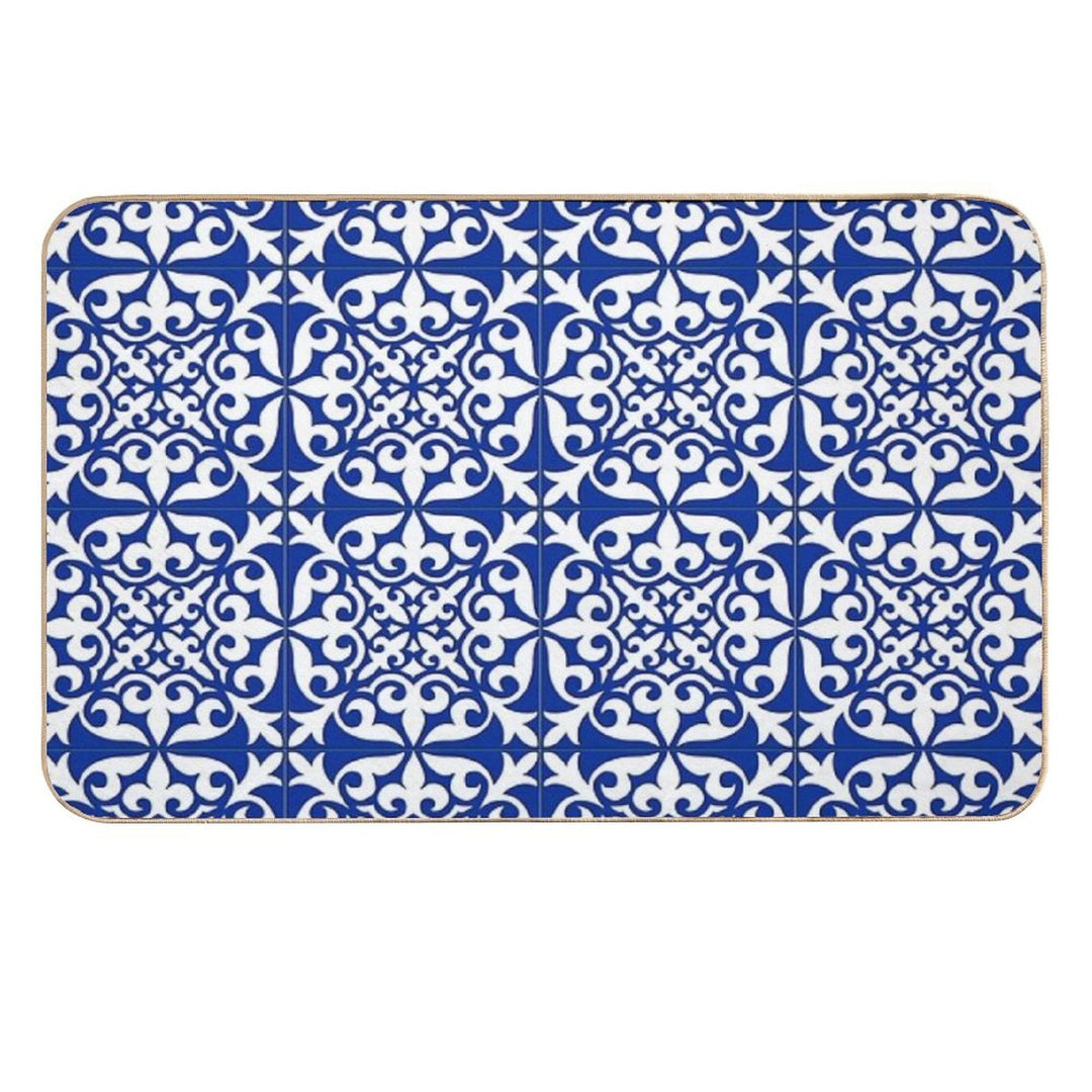 Moroccan Tile - Cobalt Blue  Odorless Bath Mat