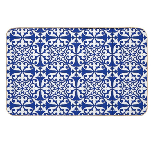 Moroccan Tile - Cobalt Blue  Odorless Bath Mat