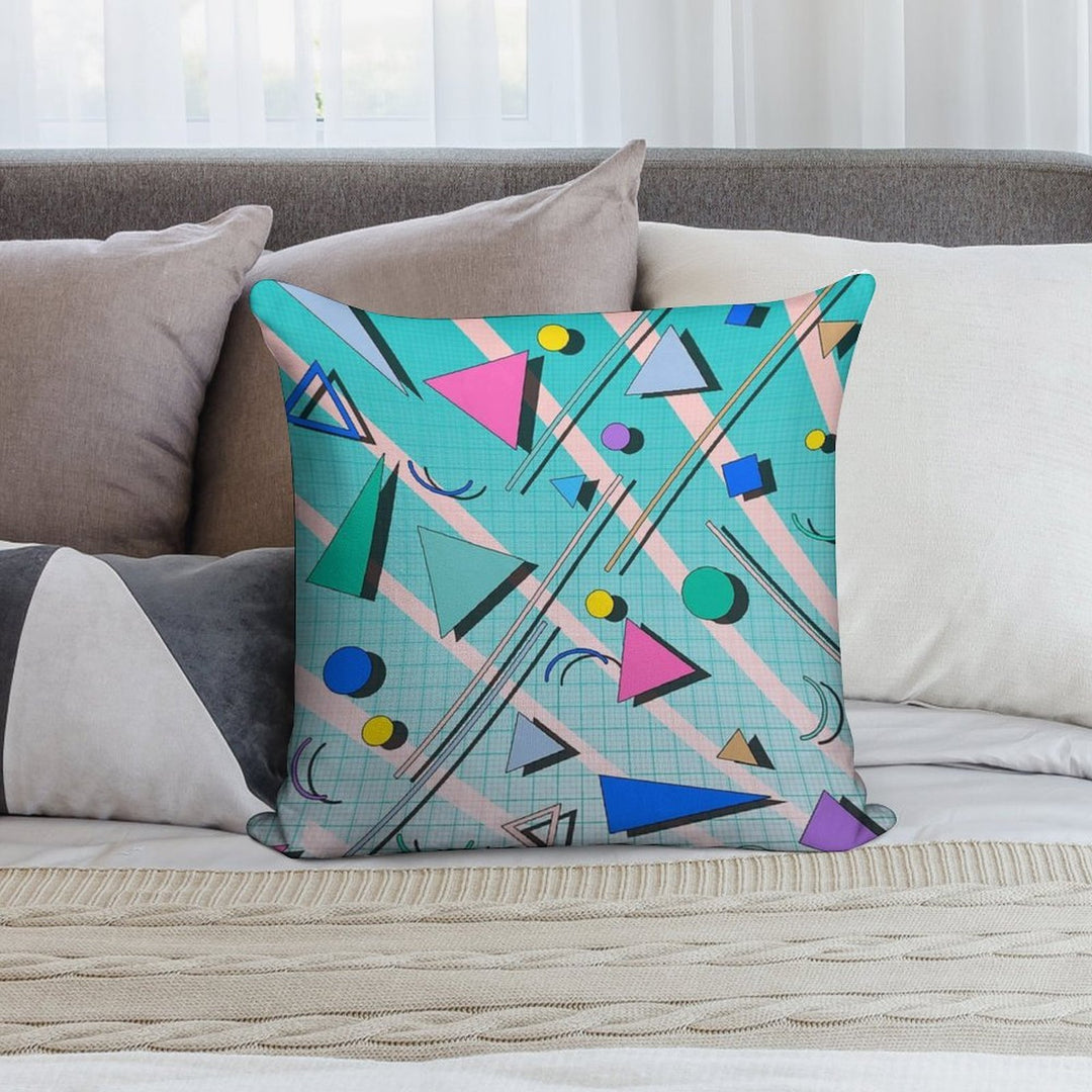 80s Pop Retro Pattern 4 Soft Decorative Cover Throw Pillow