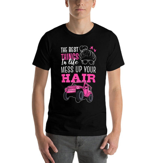 The Best Things In Life Mess Up Your Hair SXS UTV  Heathered Texture T-Shirt