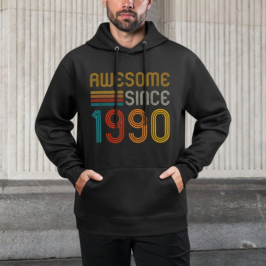Retro 35th Birthday Awesome Since 1990 Durable Construction Hoodie
