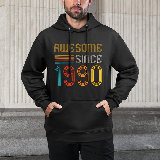 Retro 35th Birthday Awesome Since 1990 Layering Staple Hoodie
