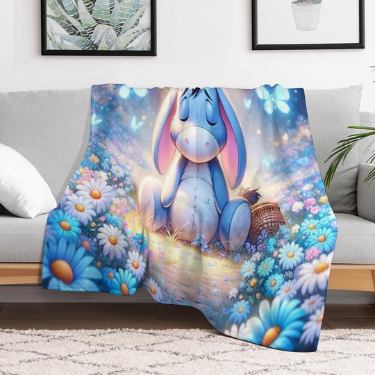 Adorable Eeyore Design Durable Throw Blanket