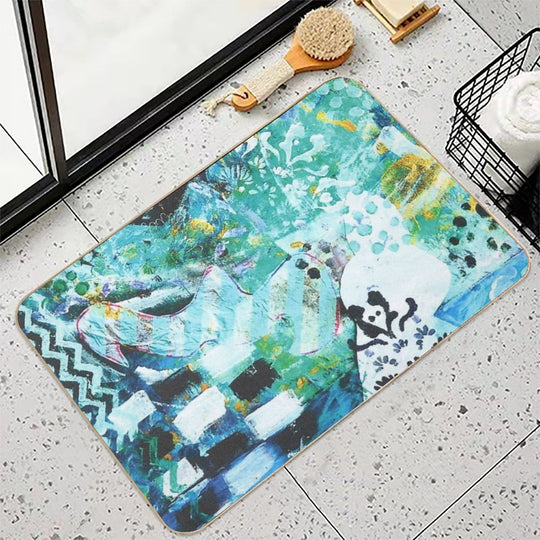 Chess Pieces. Black And White  Fade-Resistant Bath Mat