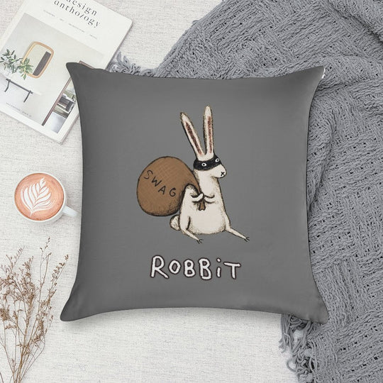 Robbit Soft Short Plush Fabric Throw Pillow