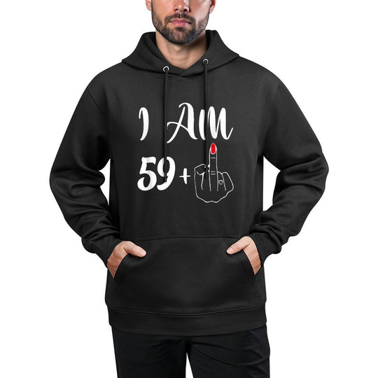 Funny 60th Birthday Gift - I'm 59+1 Middle Finger Rude Machine Washable Hoodie
