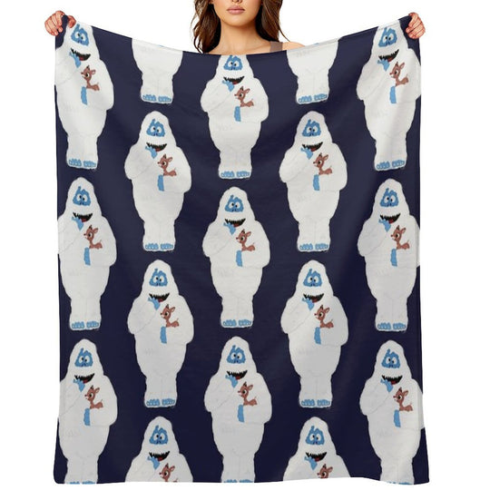 Classic Christmas Abominable Snowman with Rudolph © GraphicLoveShop Compact Throw Blanket