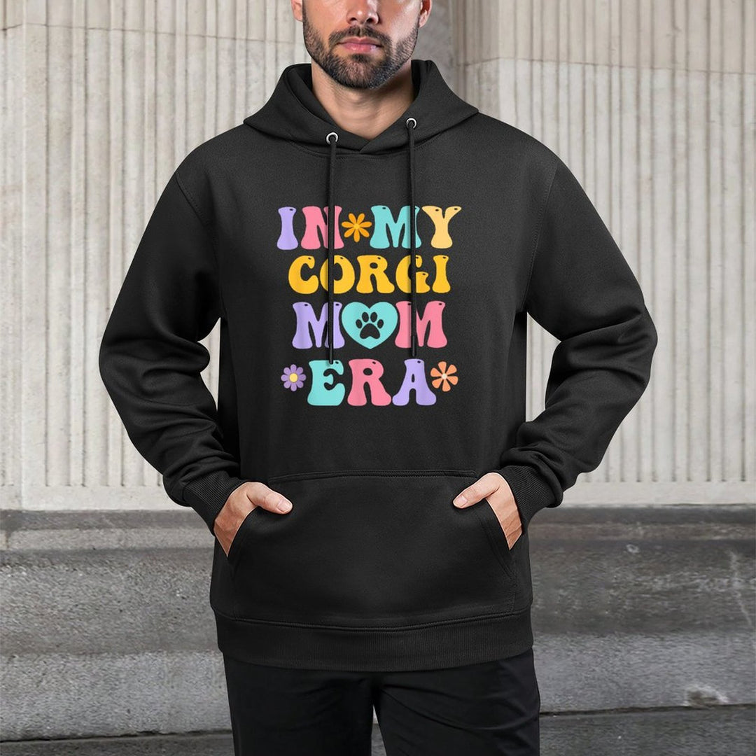 In My Corgi Mom Era Funny Retro Groovy Welsh Corgi Dog Owner Versatile Streetwear Hoodie