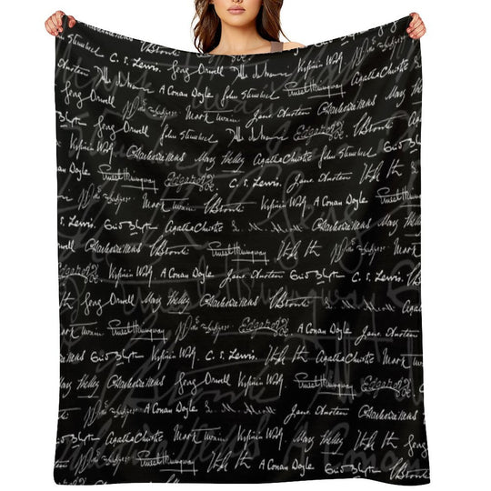 Literary Giants Pattern Wrinkle-free Throw Blanket