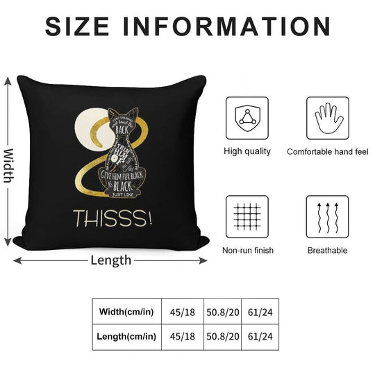 Hocus Pocus Cat Spell - Just. Like. This! Soft Anti-Pilling Throw Pillow