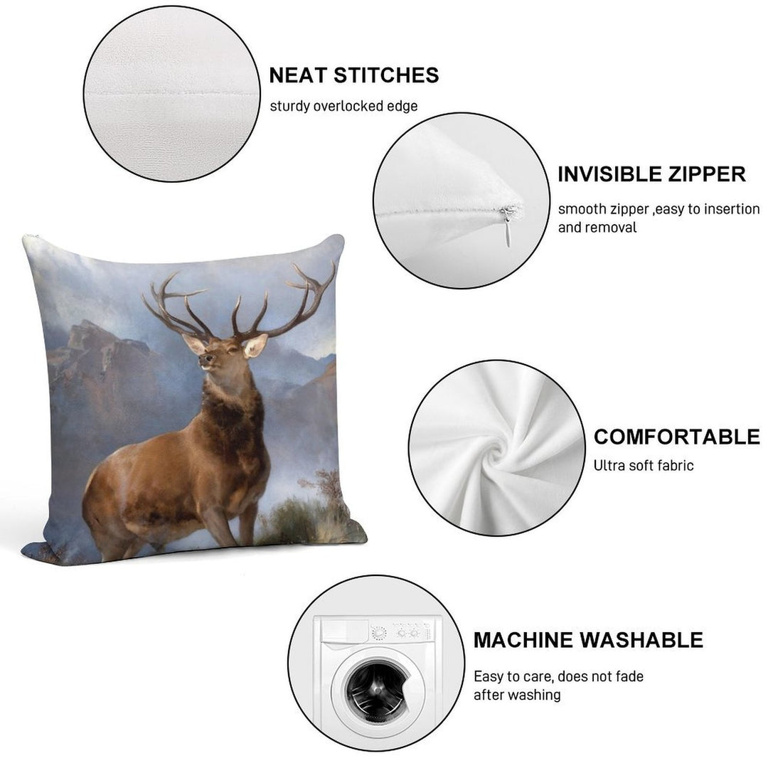 The Monarch of The Glen by Edwin Landseer Soft Multiple Sizes Throw Pillow