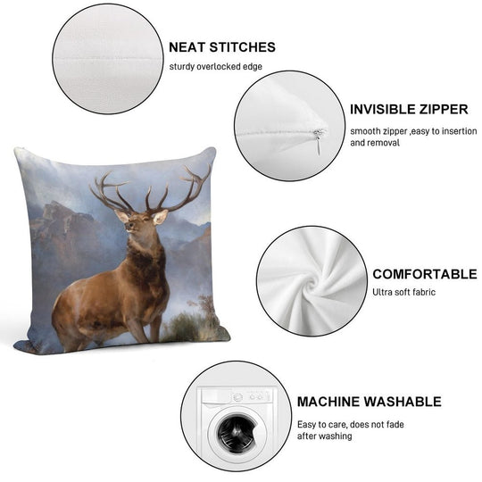 The Monarch of The Glen by Edwin Landseer Soft Multiple Sizes Throw Pillow