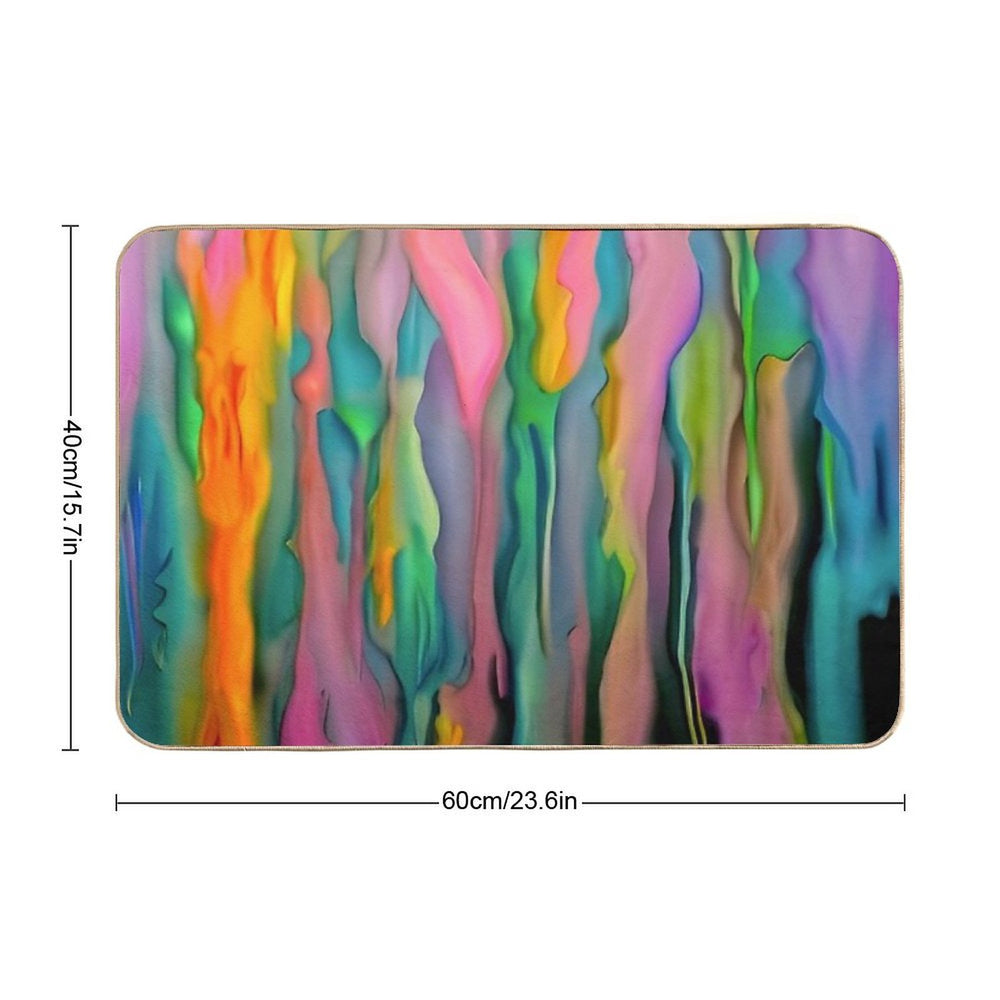 Pink And More A Watercolor Multicolored Original Abstract Art Image  Rapid-Drying Bath Mat