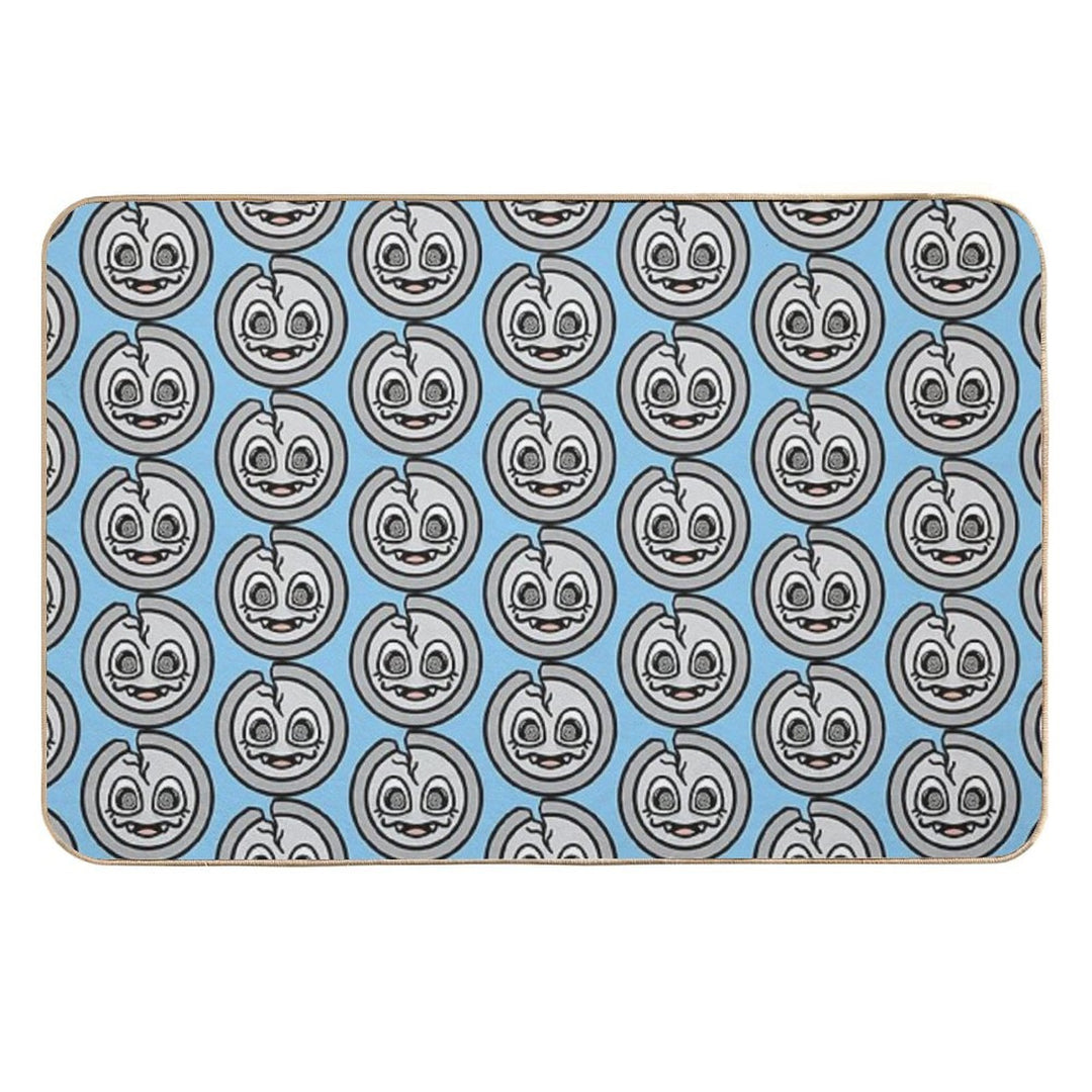 Spooky Cracked Silver Coin  Rapid-Drying Bath Mat