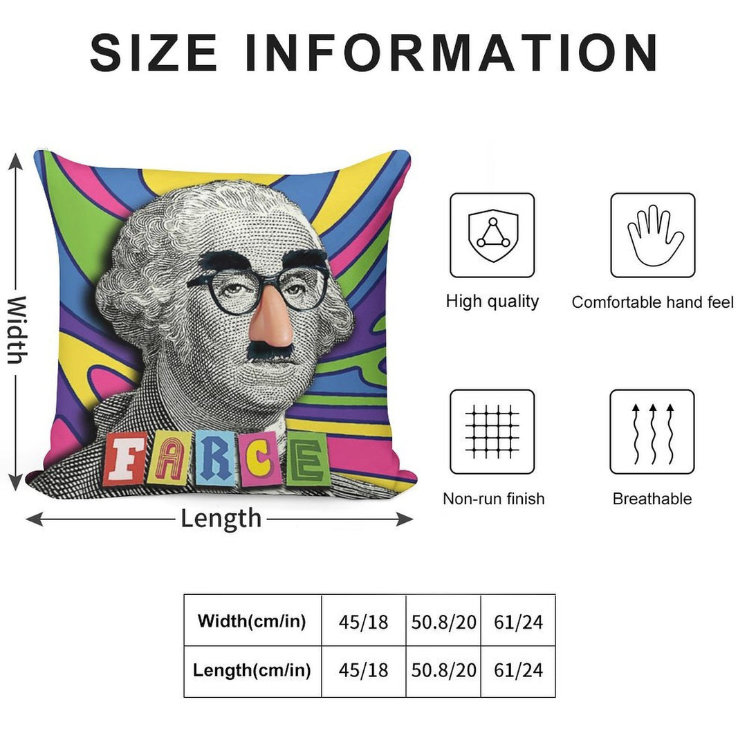 George Farce-ington Soft Shrink-Resistant Throw Pillow