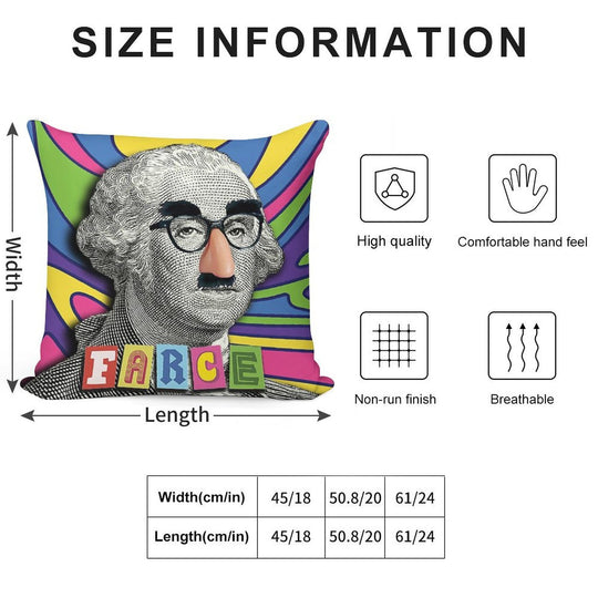 George Farce-ington Soft Shrink-Resistant Throw Pillow