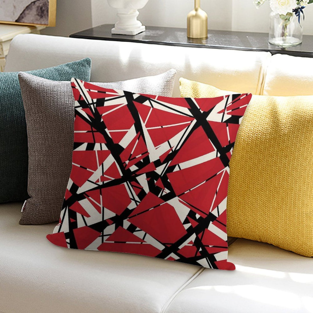 EVH Authentic Stripes Design (red) Soft Fade-Resistant Throw Pillow