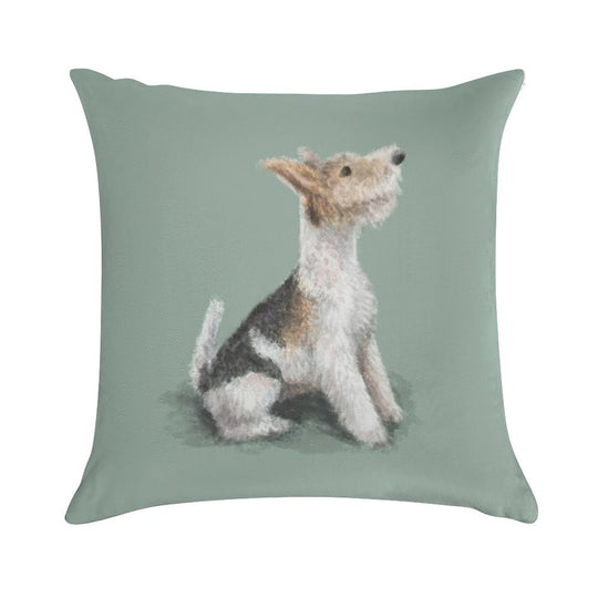 Erik The Fox Terrier Soft Hidden Zipper Throw Pillow