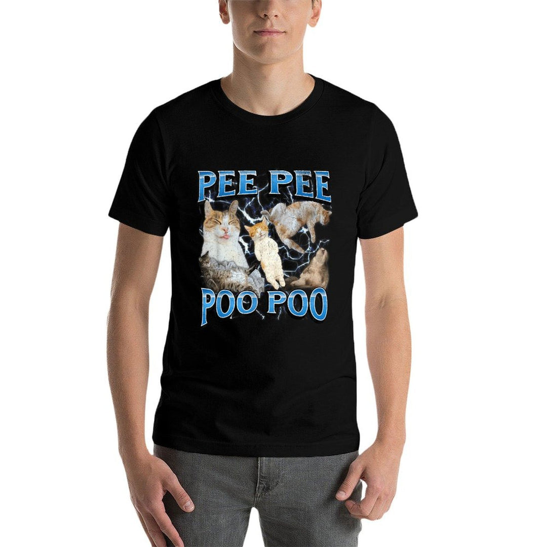 Pee Pee Poo Poo Funny Offensive Cat Meme Bootleg Graphic  Lightweight T-Shirt