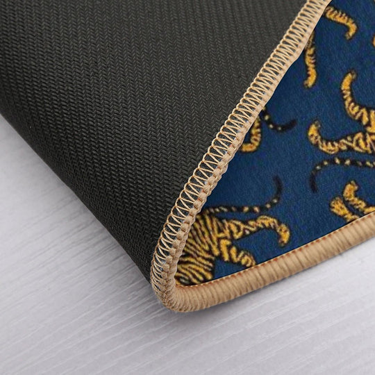 Tigers (Navy Blue And Marigold)  Pet-Safe Bath Mat