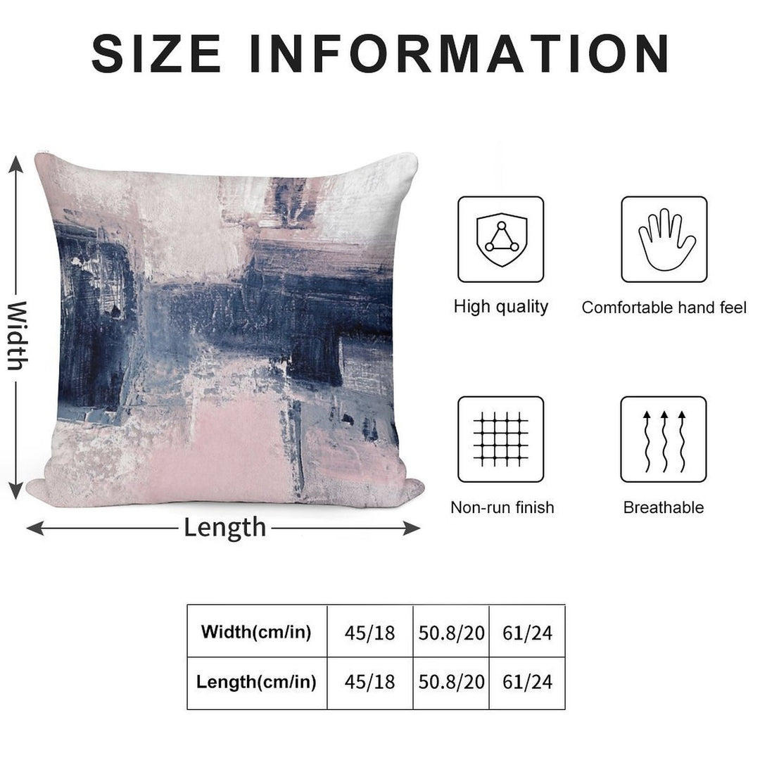 Pink And Navy 2 Soft Hidden Zipper Throw Pillow